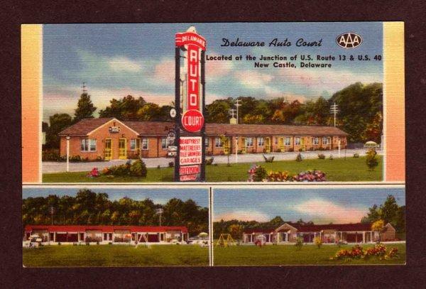 DE DELAWARE Auto Court Motel NEW CASTLE Postcard PC