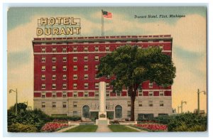 Durant Hotel Flint MI Michigan Postcard (BJ12)
