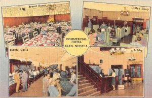 Elko Nevada Commercial Hotel Interior Vintage Postcard AA8231