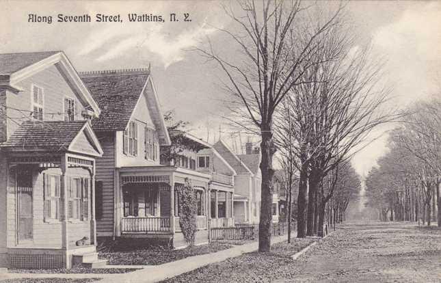 Along Seventh Street - Watkins NY, New York - (now Watkins Glen) - DB