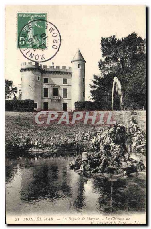 Old Postcard Montelimar begude the mazenc the castle park m Loubet