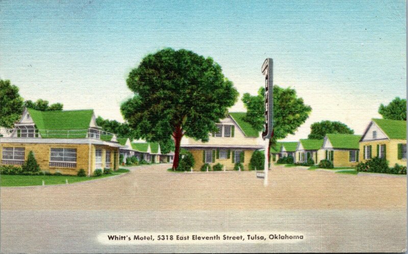 postcard Whitt's Motel, 5318 East Eleventh Street, Tulsa Oklahoma