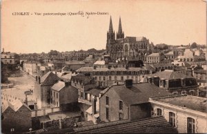 France Cholet Vue Panoramique Quartier Notre Dame Vintage Postcard C197