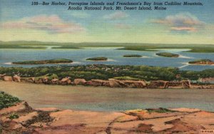 Vintage Postcard 1930's Bar Harbor Acadia National Park Mt. Desert Island Maine