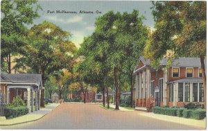 Fort McPherson Service Club on Right Post Fire Station on Left  Atlanta Georgia