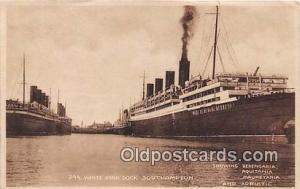 Berengaria, Aquitania White Star Dock Southampton Ship Postcard Post Card Whi...