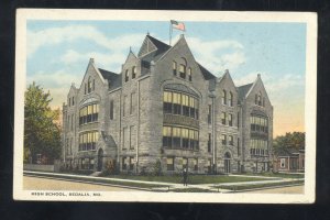 SEDALIA MISSOURI HIGH SCHOOL BUILDING CURT TEICH MO. VINTAGE POSTCARD