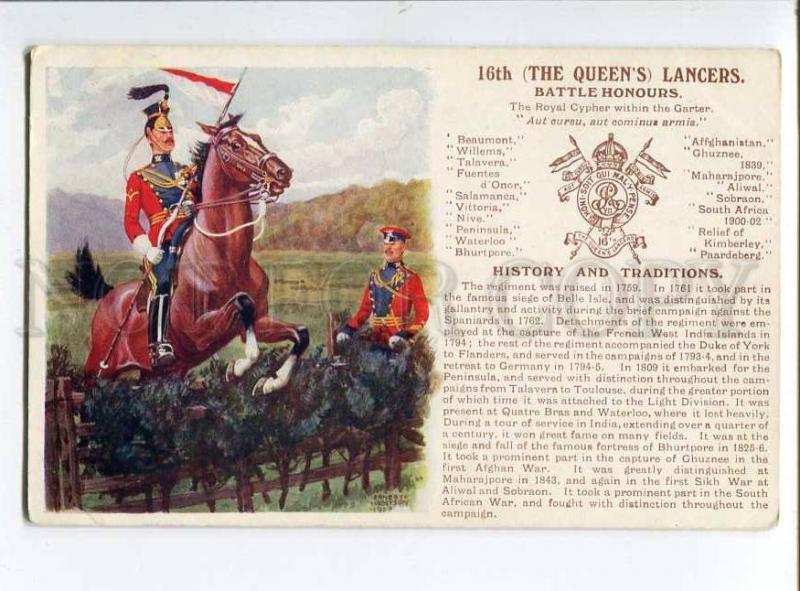 258069 UK ARMY IBBETSON 16th Queens Lancers OLD Gale & Polden