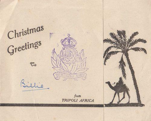 Tripoli Africa Antique Postcard Style Christmas Card & Photo