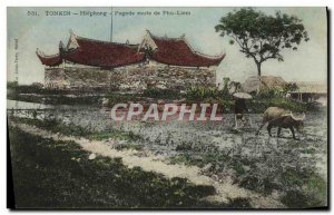 Old Postcard Haiphong Tonkin Phu Pagoda Road Liem