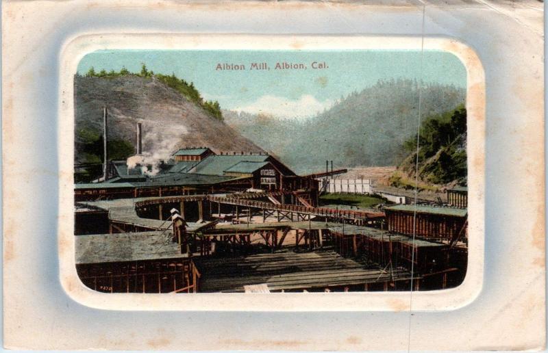 ALBION, CA  California   ALBION  LUMBER  MILL   1918   Handcolored   Postcard