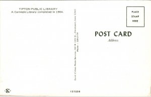 Public Library Tipton Carnegie Postcard Koppel VTG UNP Vintage Unused Chrome 