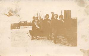 D69/ Wheeling West Virginia WV Real Photo RPPC Postcard c1910 Kids Sledding Fun3