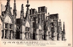 Vintage Postcard Chateau d'Amboise Facade Charles VIII France Castle JG4