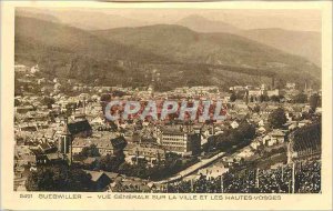 Old Postcard guebwiller 5491 General view of the city and the Vosges