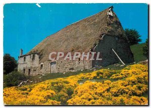 Postcard Modern High vivarais old farmhouse with a thatched roof