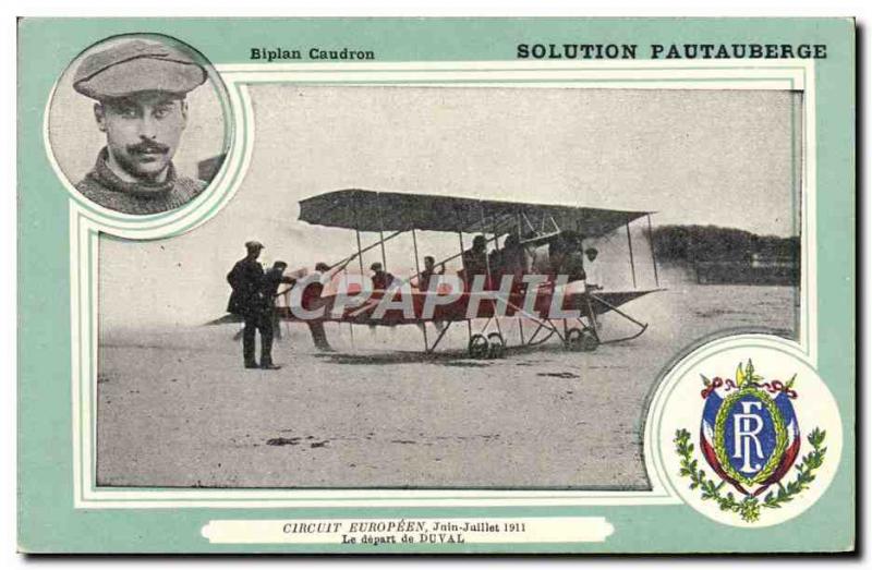 Old Postcard Jet Aviation Biplane Caudron solution Pautauberge European tour ...