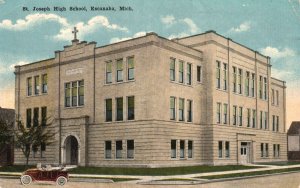 Saint Joseph High School Campus Building Escanaba Michigan MI Vintage Postcard
