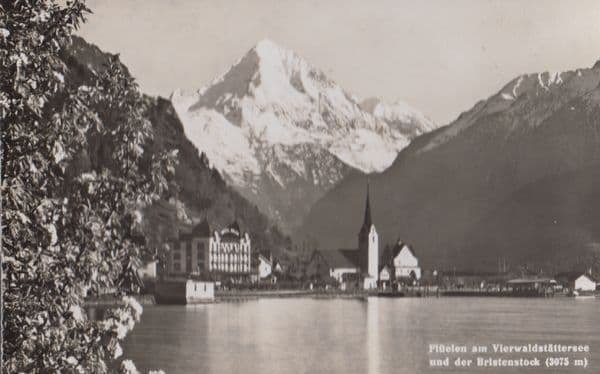 Vierwaldstrattersee Bristenstock Fuelen Switzerland Swiss Real Photo Postcard