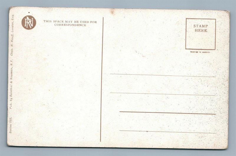 FEMALE GOLF PLAYER ANTIQUE POSTCARD ARTIST SIGNED 