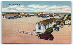 Postcard NJ Sea Bay Park Bathing Pavilion Vintage Linen D18