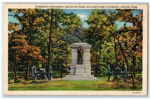 1947 Minnesota Monument Shiloh National Military Park View Pittsburg TN Postcard