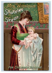 1880's Calendar Ingerman French Mrs. Winslow's Syrup Trade Card P75