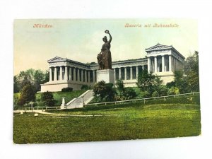 Vintage Postcard Munchen Bavaria mit Ruhmeshalle Munich, Germany Doric Colonnade