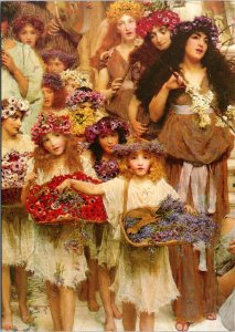 Postcard Art Lawrence Alma-Tadema - detail of procession of Spring