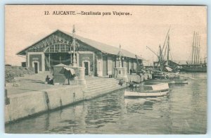 ALICANTE, SPAIN ~ Stairway ESCALINATA PARA VIAJEROS ca 1910s Postcard