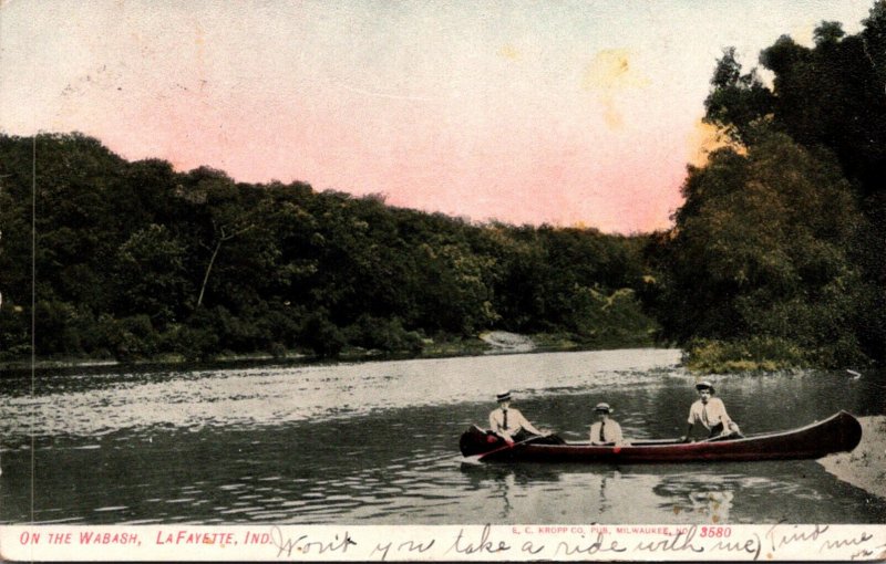 Indiana Lafayette Canoeing On The Wabash 1909