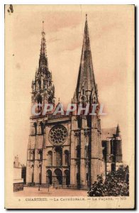 Postcard Old Chartres The Cathedral facade