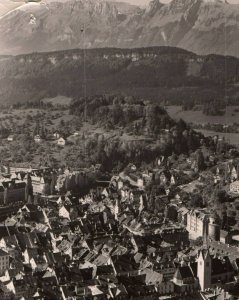 RPPC Photo  Feldkirch District Kreuzberge Mountain Switzerland Aerial View