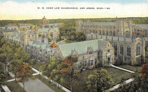 Ann Arbor MI    WW COOK LAW QUADRANGLE~University Of Michigan  ca1940's Postcard