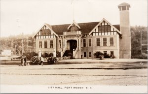 City Hall Port Moody BC British Columbia c1945 Real Photo Postcard F86