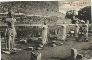 PC CEYLON - SRI LANKA, RUANWELL DAGOBA AND STATUES, Vintage Postcard (b37634)