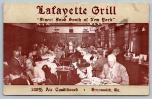 Lafayette Grill   Brunswick  Georgia  1949  Postcard