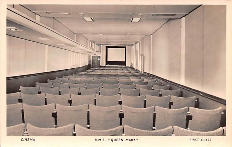 Cinema, RMS Queen Mary, First Class Ship Unused 