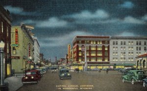 Capitol Avenue, Cheyenne, In Wonderful Wyoming Vintage Postcard P55