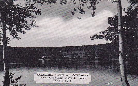 Columbia Lake And Cottages Operated By Mrs Floyd J Davies Deposit New York De...