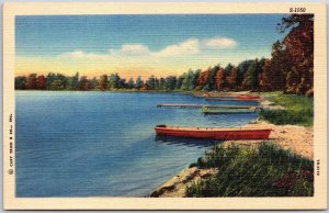 Greetings From Richville Minnesota MN Bathing & Boating Lake Postcard