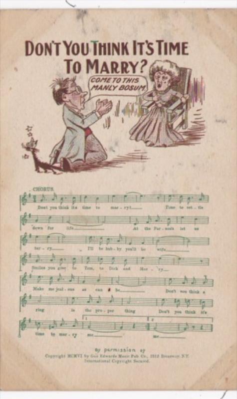 Song Card Don't You Think It's Time To Marry 1908