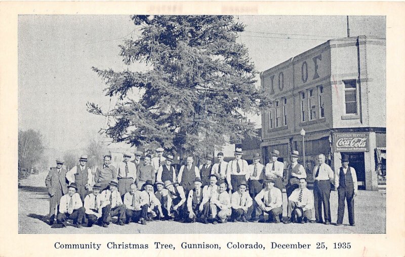 H69/ Gunnison Colorado Postcard c1935 Community Christmas Tree 124 