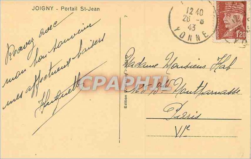 Old Postcard Joigny Portal St Jean