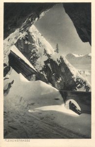 Mountaineering Austria Flexenstrasse 1912 winter scenic postcard