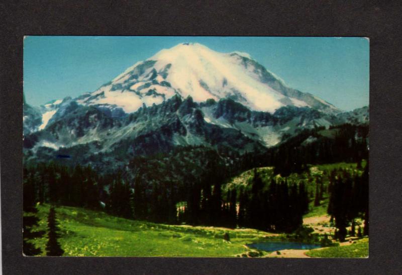 WA Mt Rainier Mount Mountain Washington State Postcard