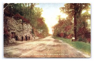 Postcard Spring In Cliff Drive Kansas City MO. Missouri c1909 Postmark