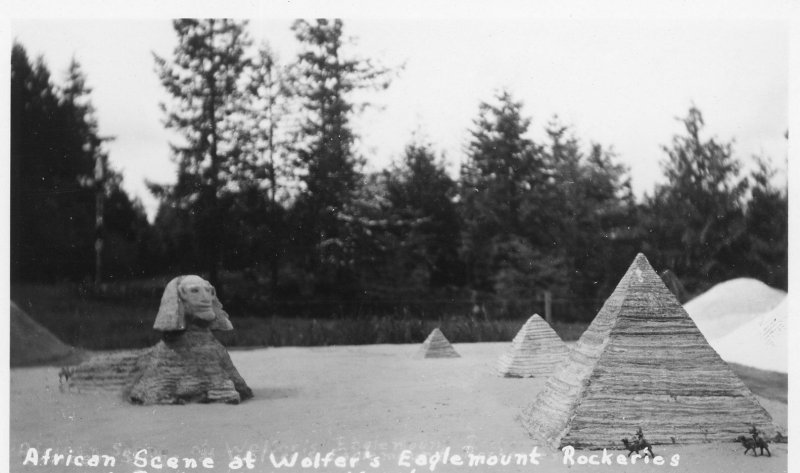 RPPC African Scene Wolfer's Eaglemount Rockeries Washington Postcard