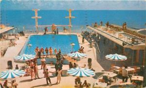 1954 Sorrento Hotel Swimming Pool Miami Beach Florida Miller Press postcard 5877