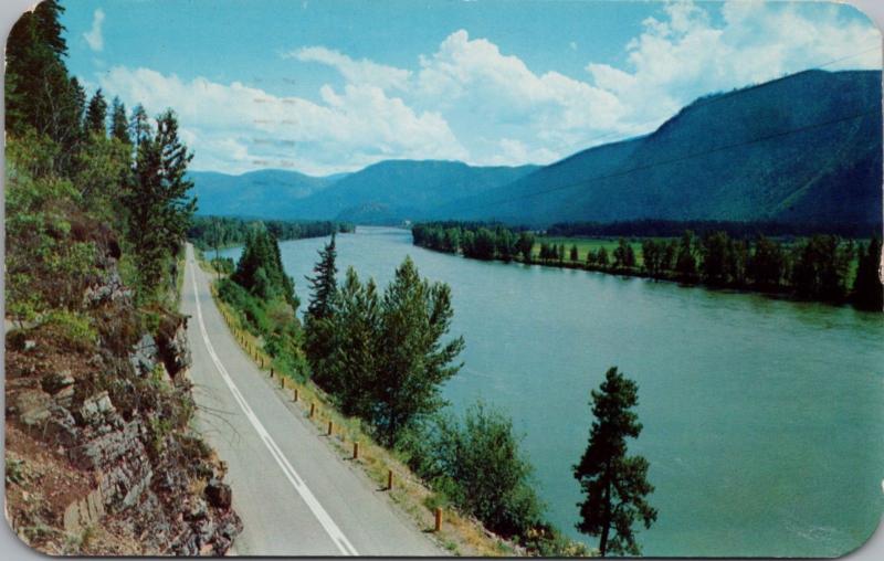 Clarksfork River & Hwy 10A Clarksfork Idaho ID c1958 Vintage Postcard D45